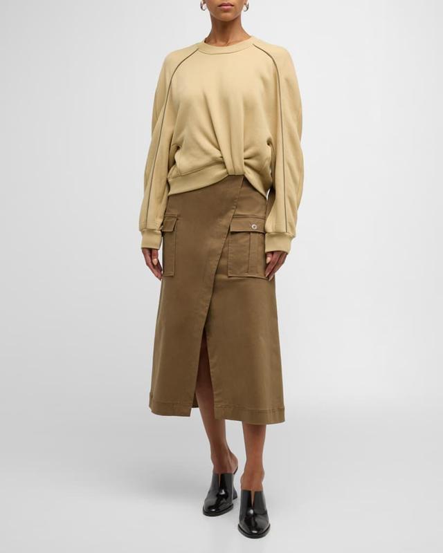 Long-Sleeve Draped Combo Utility Dress Product Image