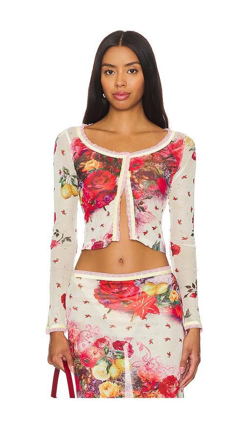 Printed Mesh Cardigan Product Image