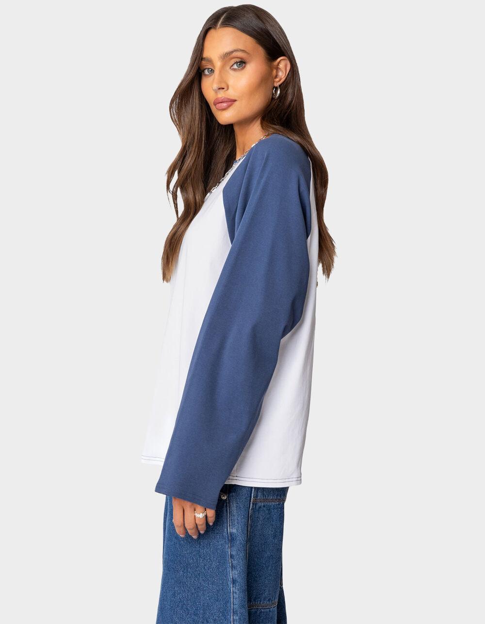 EDIKTED Oversized Raglan Long Sleeve Tee Product Image