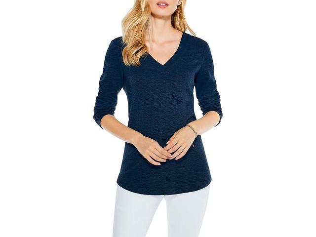 NIC+ZOE Countryside Top (Dark Indigo) Women's Clothing Product Image