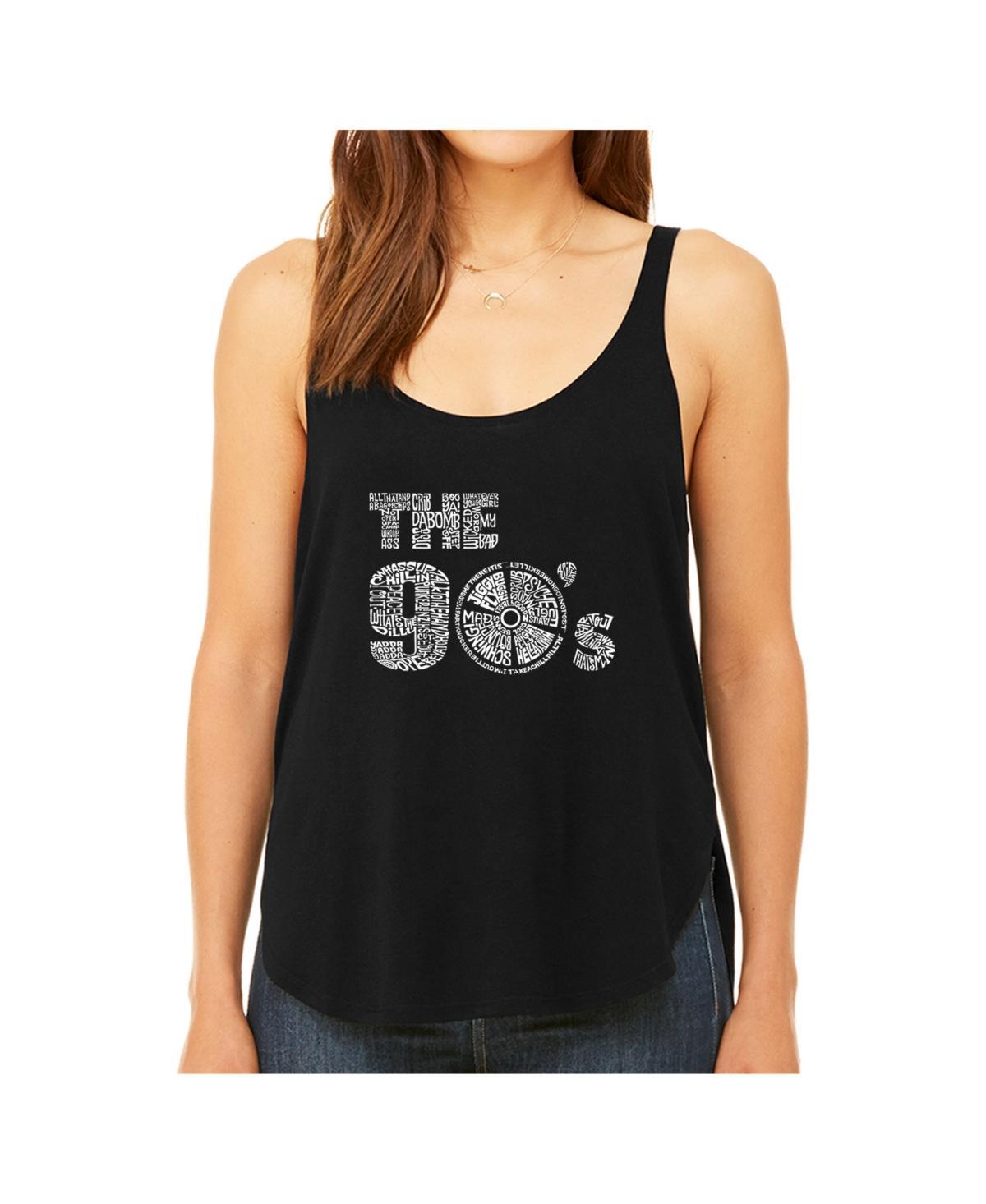 La Pop Art Womens Premium Word Art Flowy Tank Top- 90s Product Image