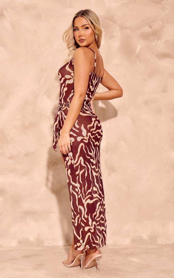 Multi Tie Dye Printed Crinkle Wrap Tie Front Maxi Dress Product Image