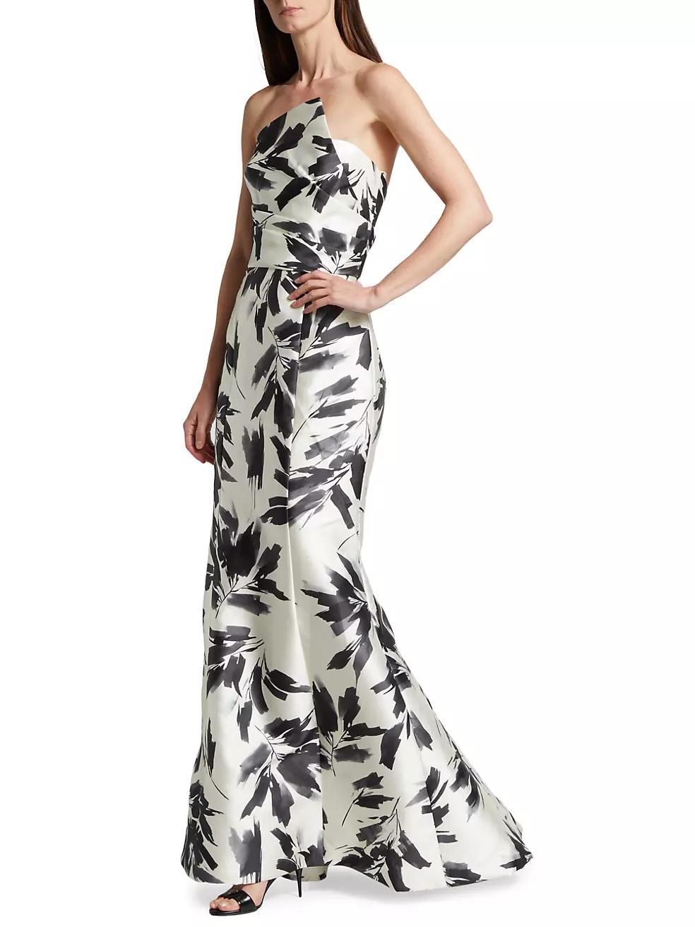 Strapless Brushstroke Satin Trumpet Gown Product Image