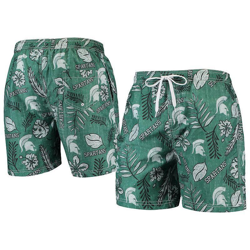 Mens Wes & Willy Michigan State Spartans Vintage Floral Swim Trunks Product Image