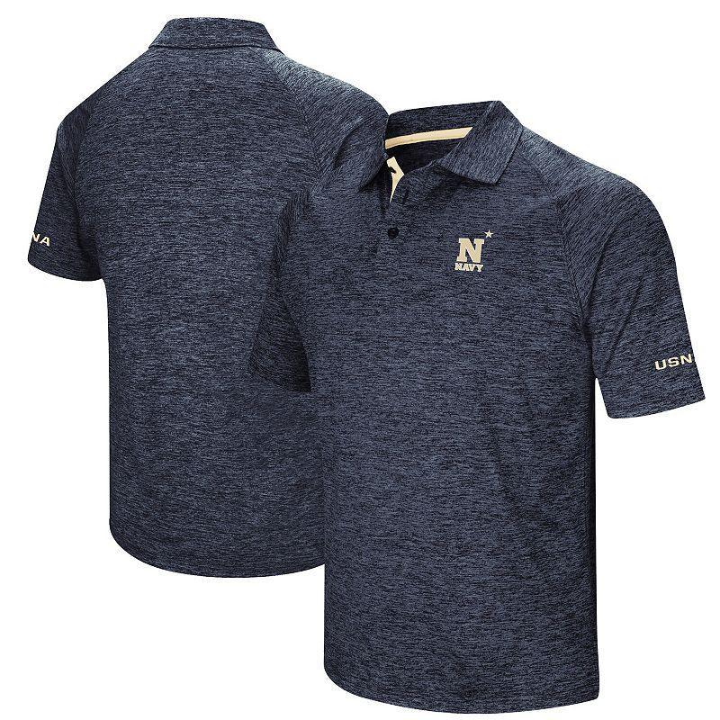 Mens Colosseum Heathered Midshipmen Down Swing Polo Blue Product Image