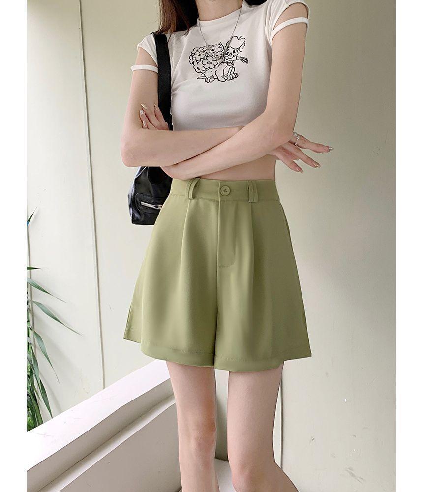 High Waist Plain Shorts product image