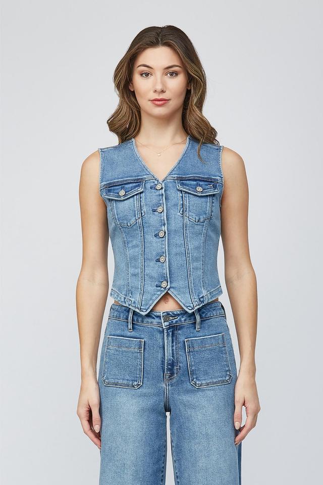 Fitted Denim Vest Product Image