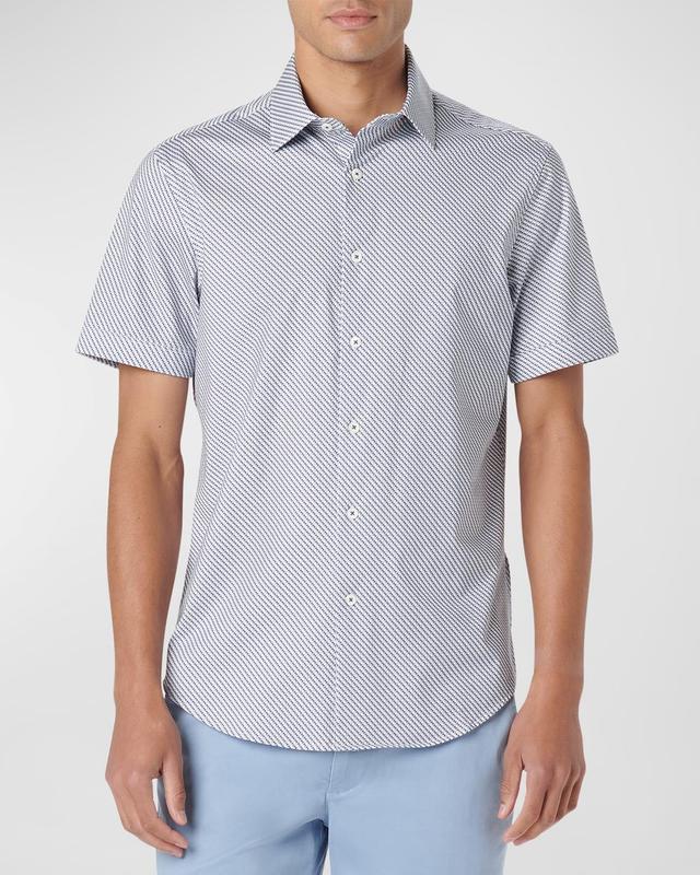 Bugatchi Miles OoohCotton Geometric Short Sleeve Button-Up Shirt Product Image