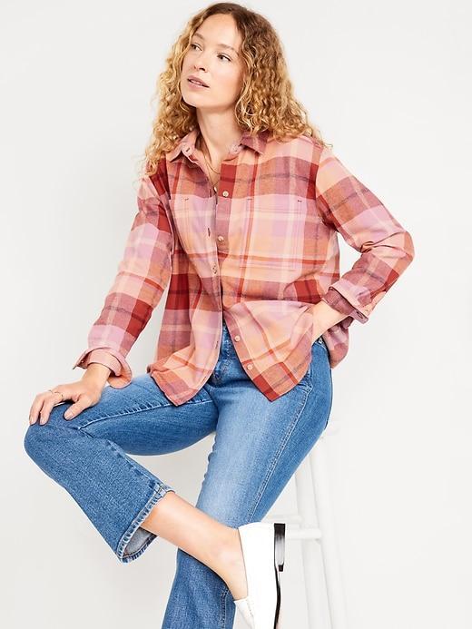 Button-Down Flannel Tunic Product Image