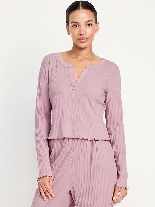 Ribbed Pajama Top Product Image