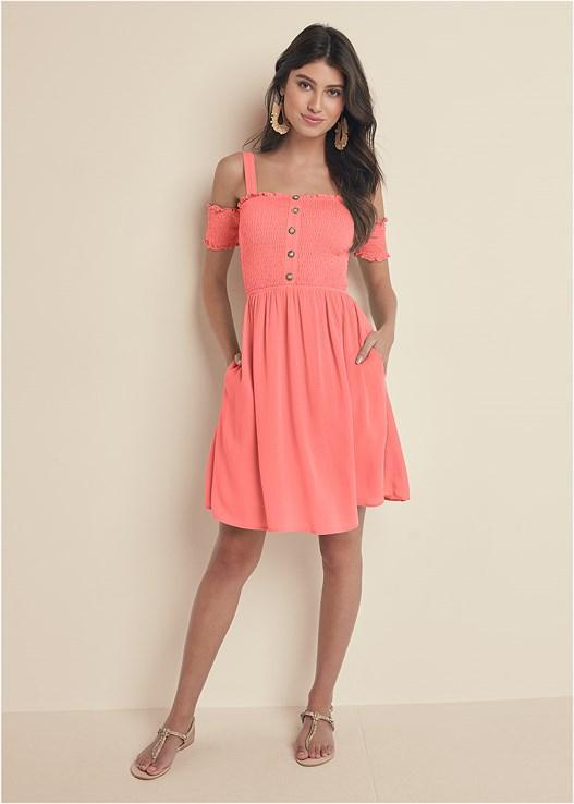 Smocked A-Line Mini Dress product image