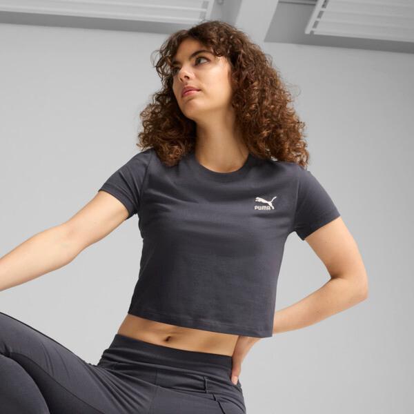 PUMA CLASSICS Women's Baby T-Shirt in Galactic Grey Product Image