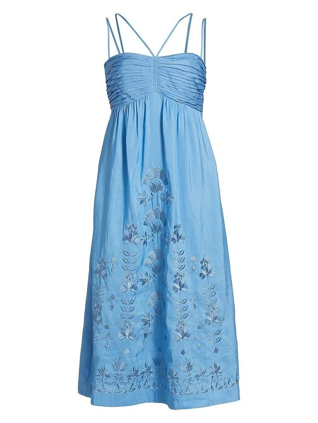 Womens Ariella Embroidered Midi-Dress Product Image