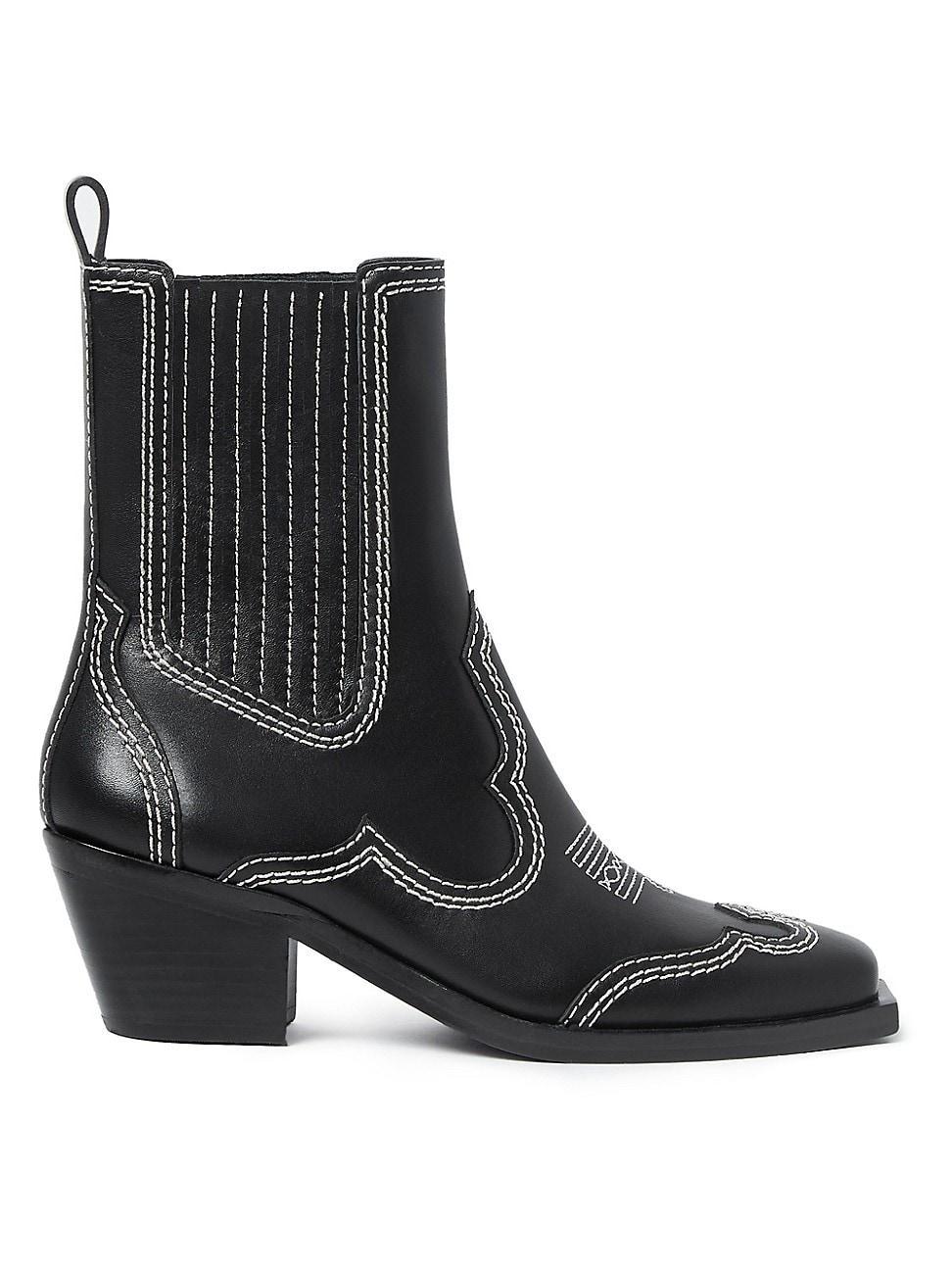 Womens Agnes Western Leather Ankle Boots product image