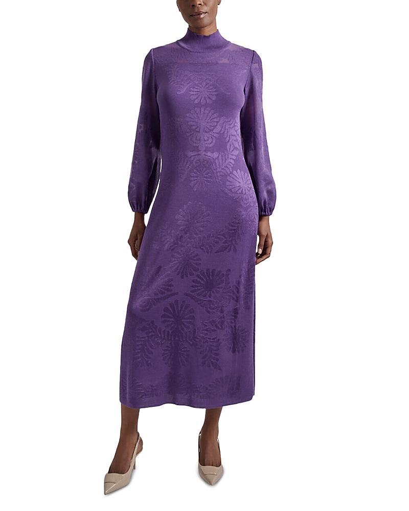 Maxi A-Line Dress - Mock Neck Jacquard Knit Product Image