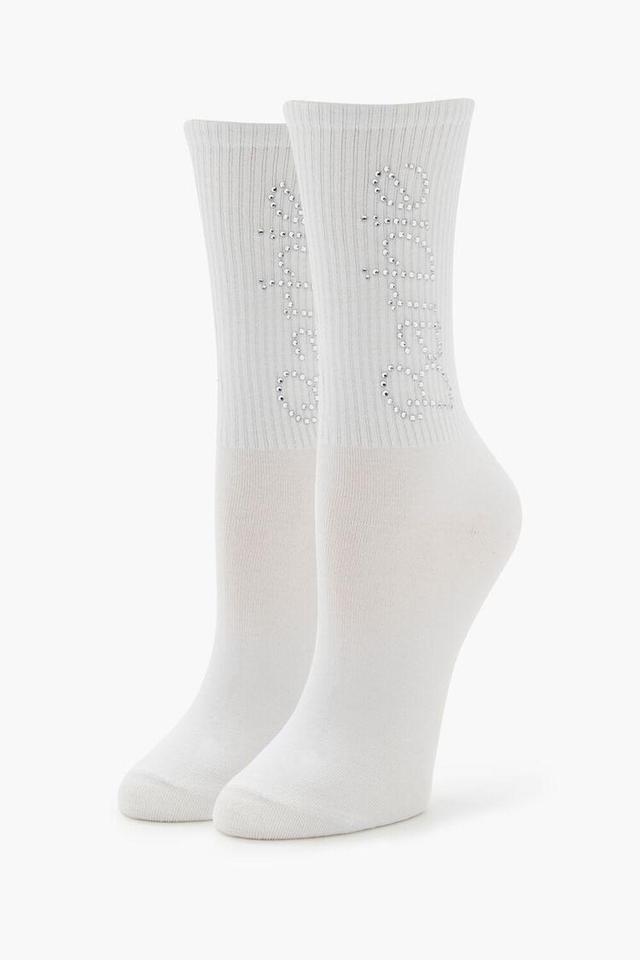 Rhinestone Barbie Crew Socks | Forever 21 Product Image