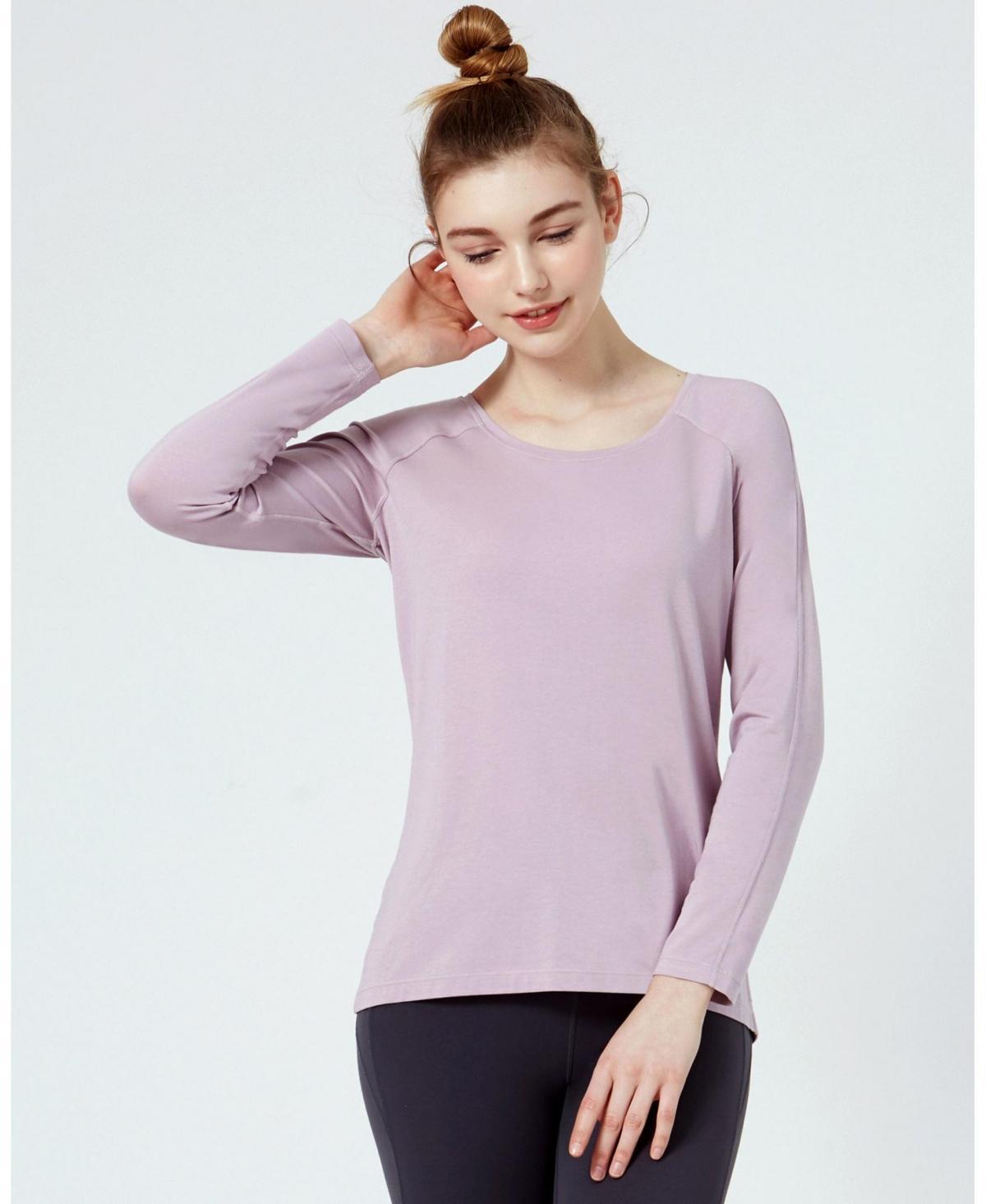 Rebody Essentials Scooped Long Sleeve Top For Women Product Image