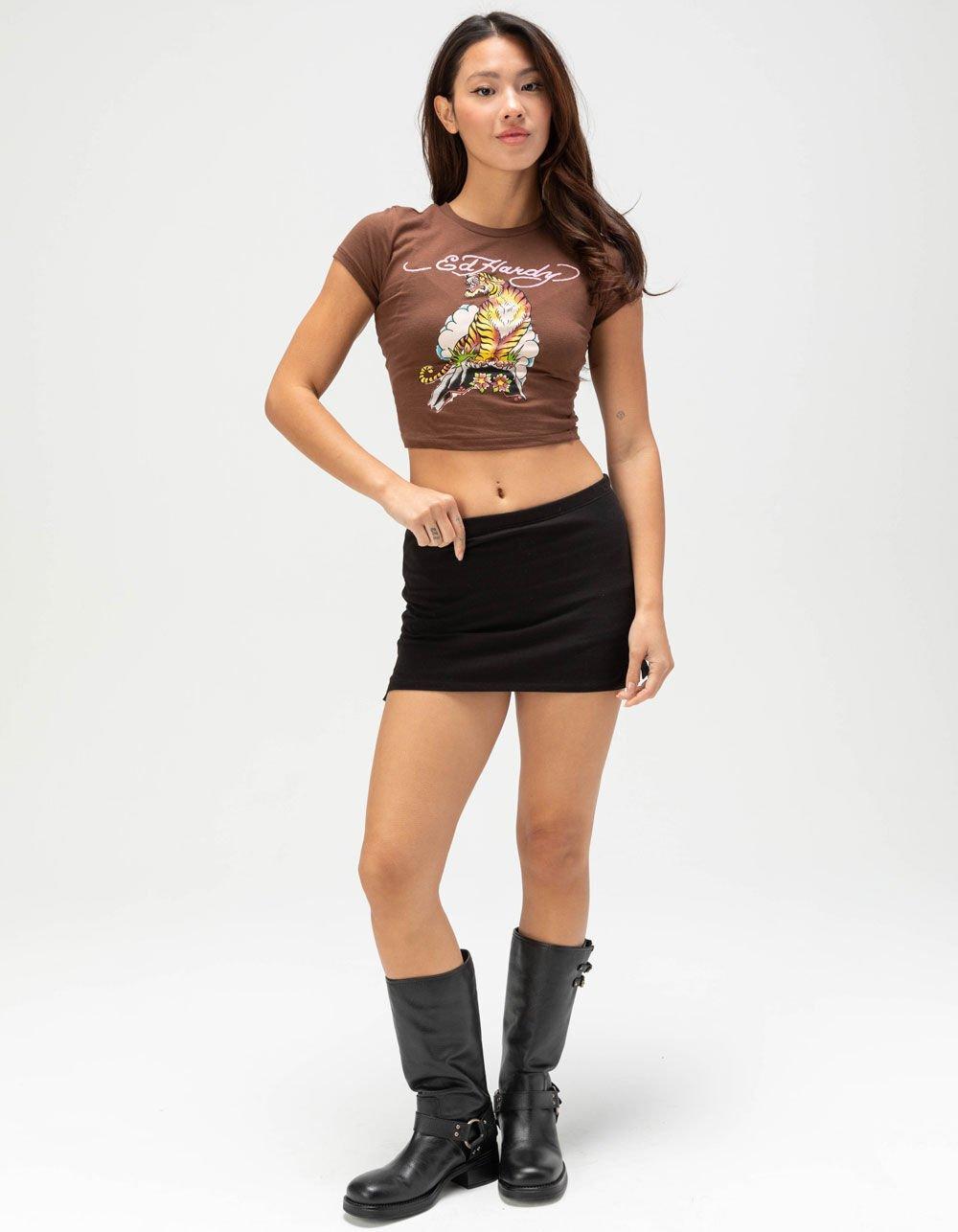 ED HARDY Tiger Cloud Womens Baby Tee Product Image