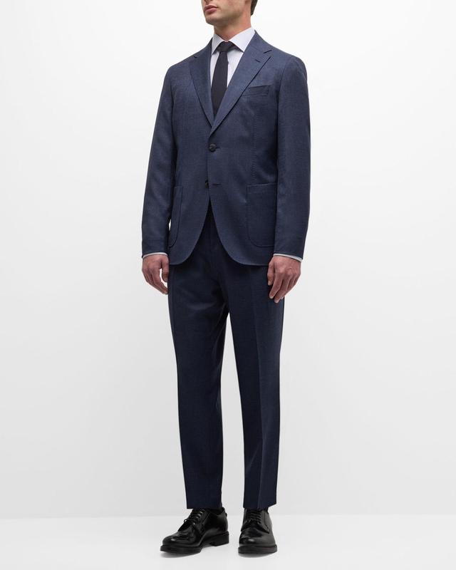 Mens Melange Wool Two-Button Suit Product Image