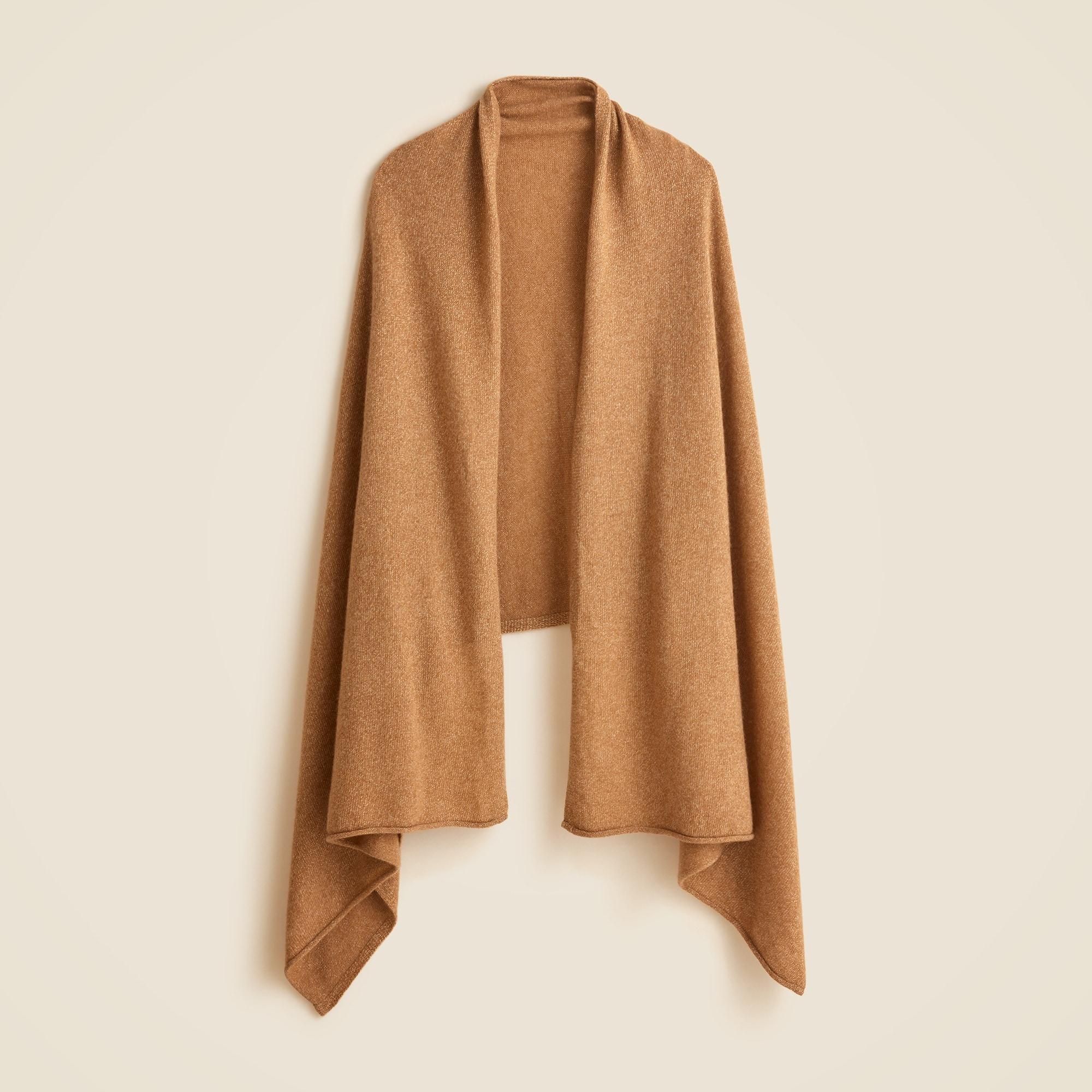 Oversized cashmere wrap with Lurex® metallic threads Product Image