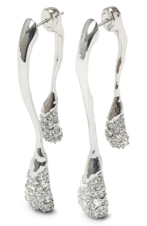 Solanales Front-Back Double Drop Crystal Earrings Product Image