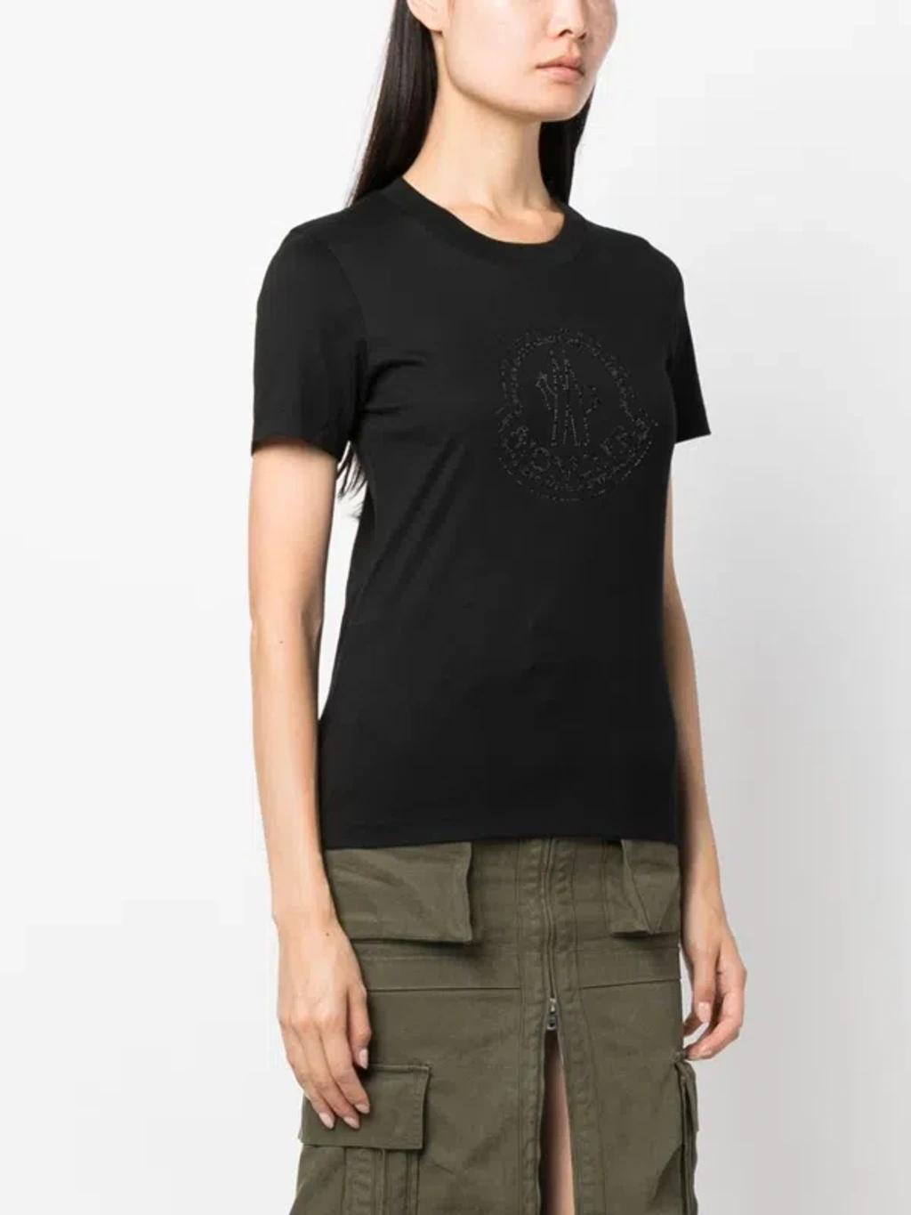 MONCLER Ss T-shirt Clothing In Black Product Image