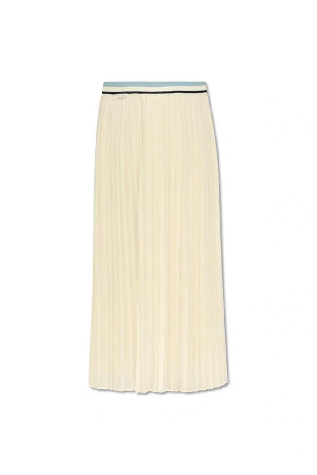 MONCLER Gonna Pleated Maxi Skirt In White Product Image