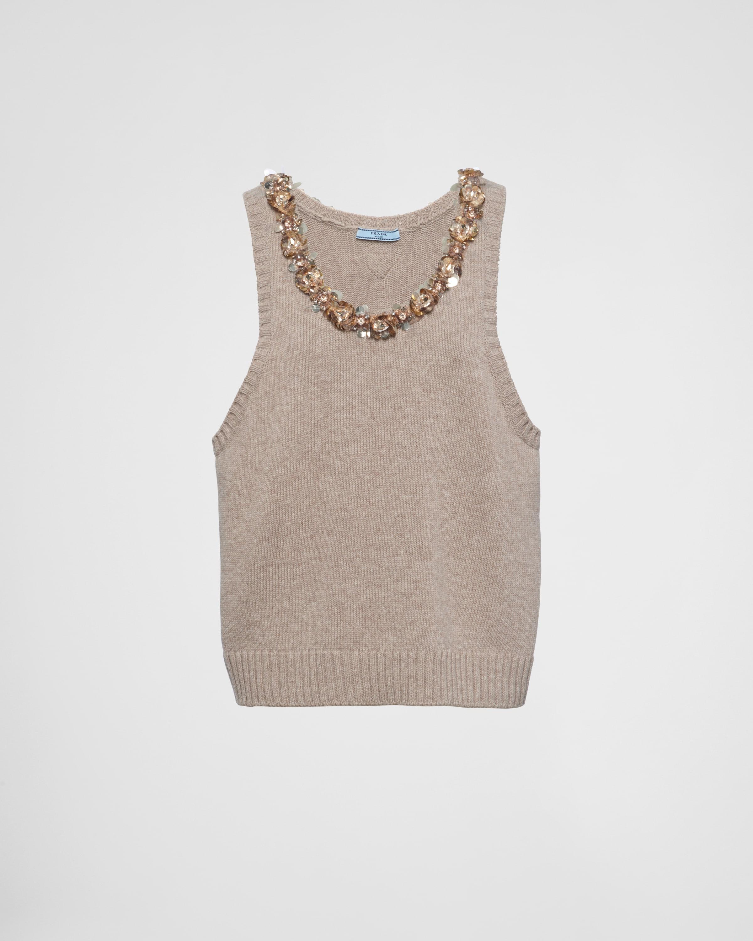 Sleeveless wool and cashmere top Product Image