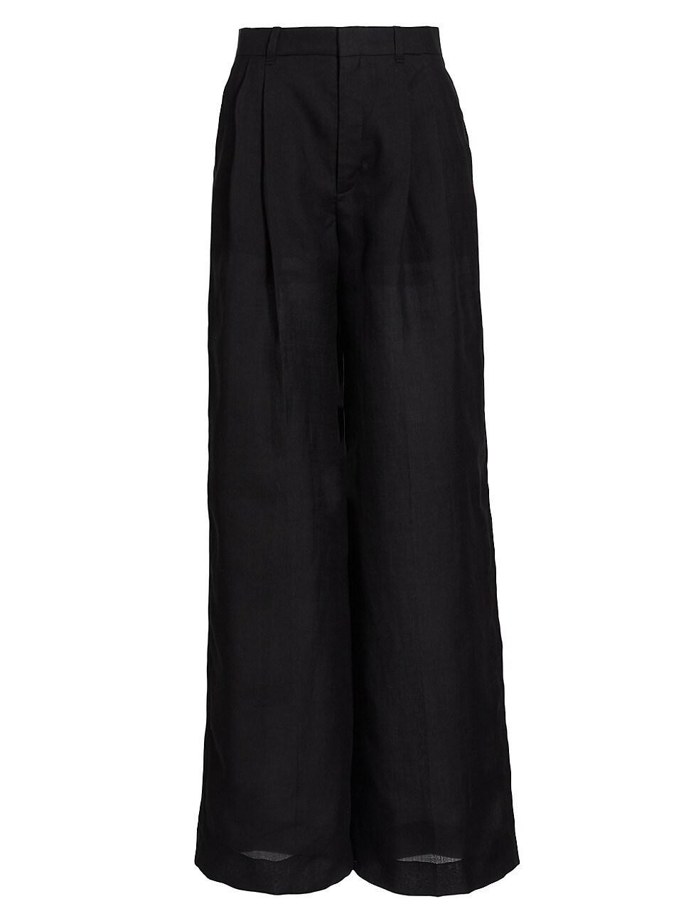 Womens Voile Wide-Leg Pants Product Image