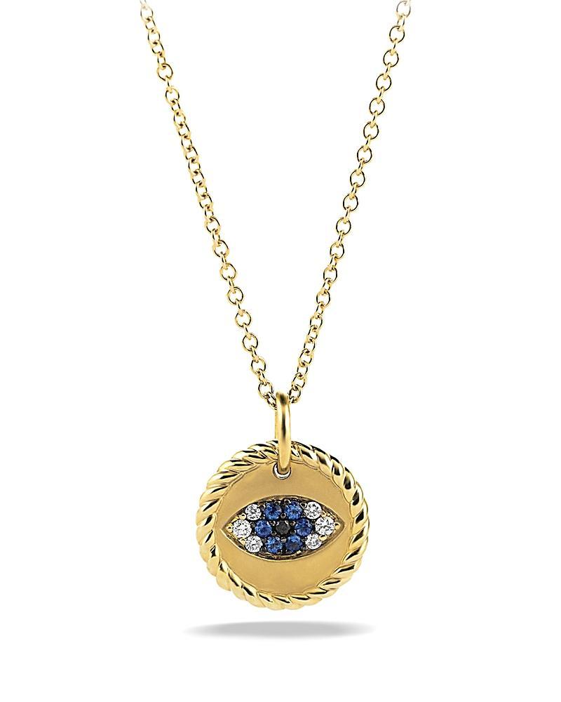 Womens Cable Collectibles Evil Eye Charm Necklace In 18K Yellow Gold With Diamonds Product Image