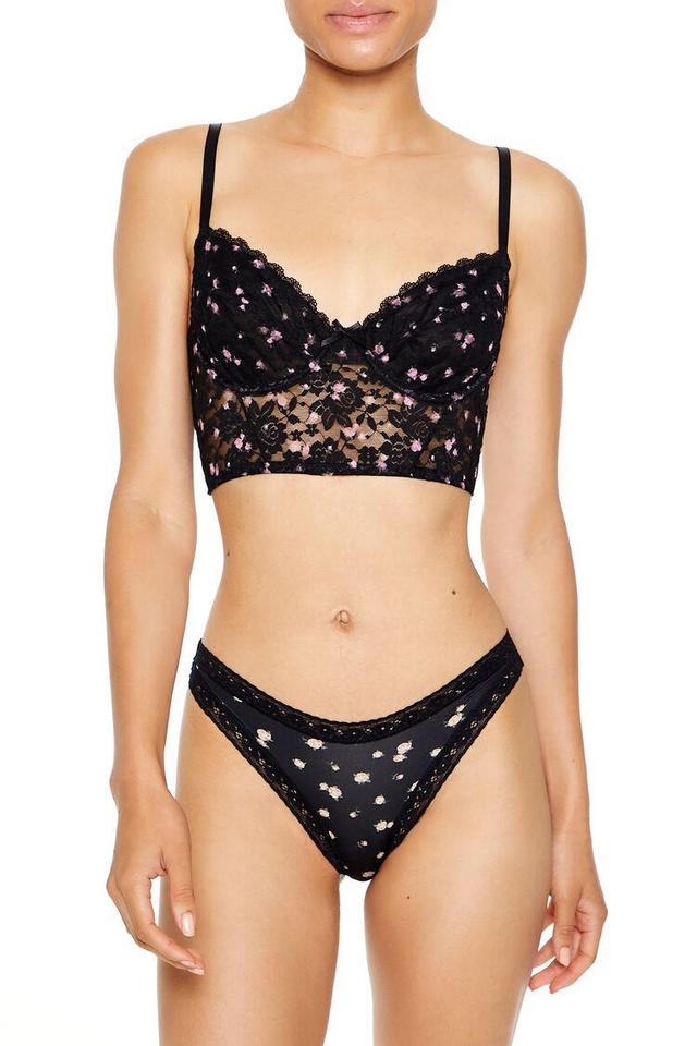 Floral Print Lace Underwire Bra | Forever 21 Product Image