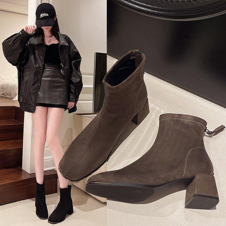 Chunky Heel Short Boots Product Image