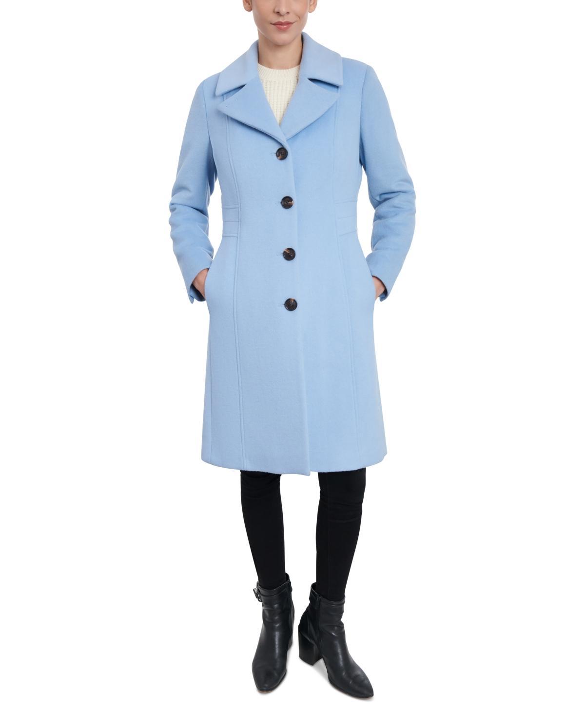 Anne Klein Womens Single-Breasted Wool Blend Walker Coat, Created for Macys Product Image