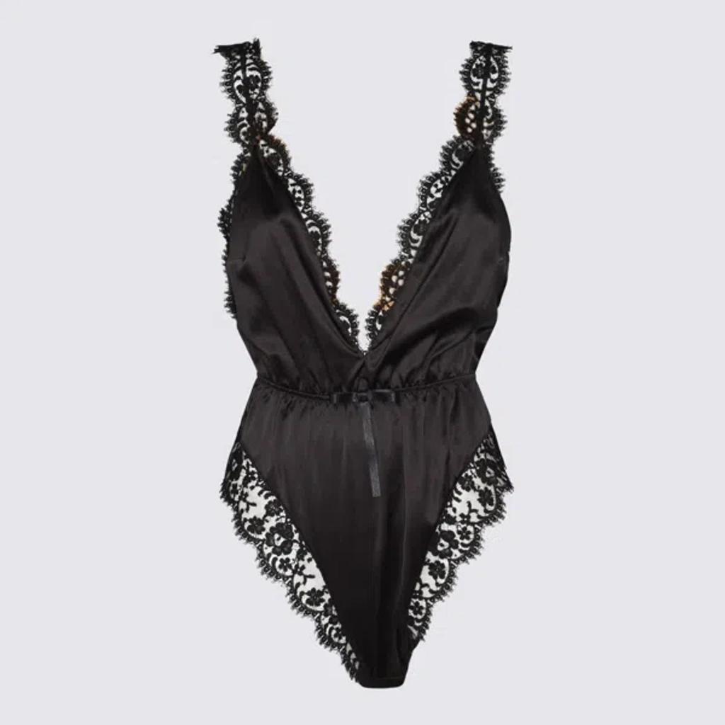 Black Silk Bodysuit Product Image