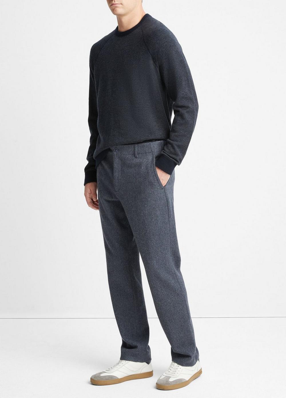 Herringbone Virgin Wool-Blend Flannel Trouser Product Image