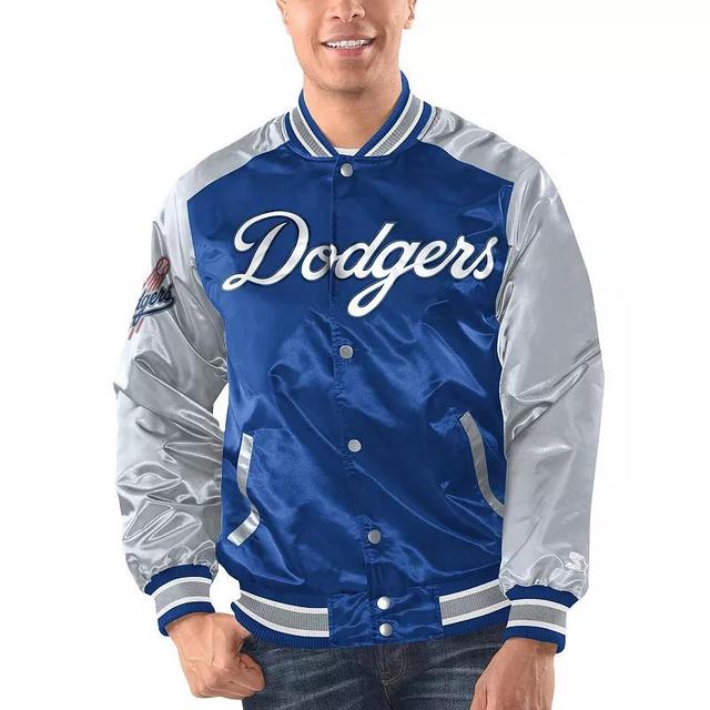 Mens Starter Royal/White Los Angeles Dodgers Varsity Satin Full-Snap Jacket Product Image