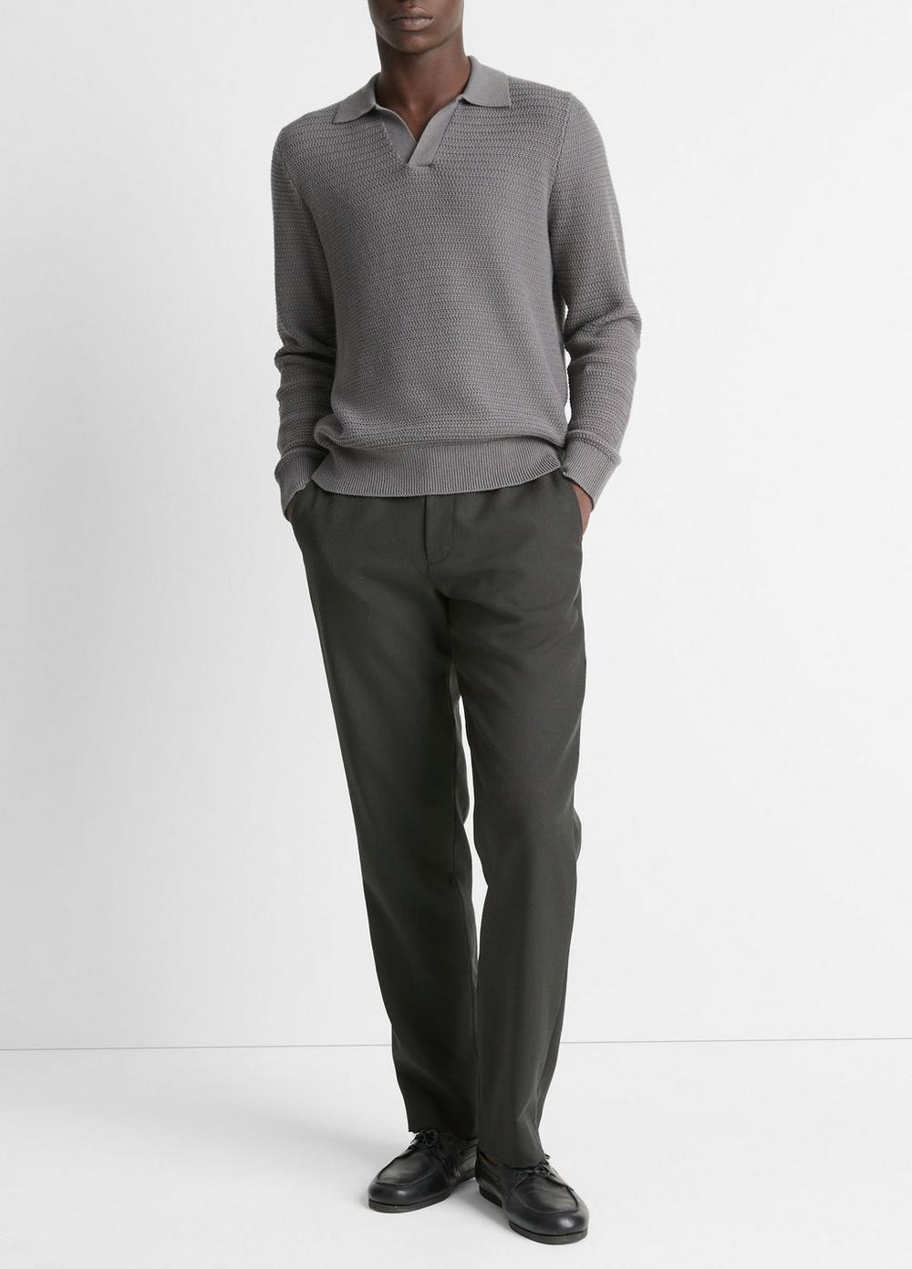 Craftsman-Rib Cotton-Cashmere Johnny-Collar Sweater Product Image