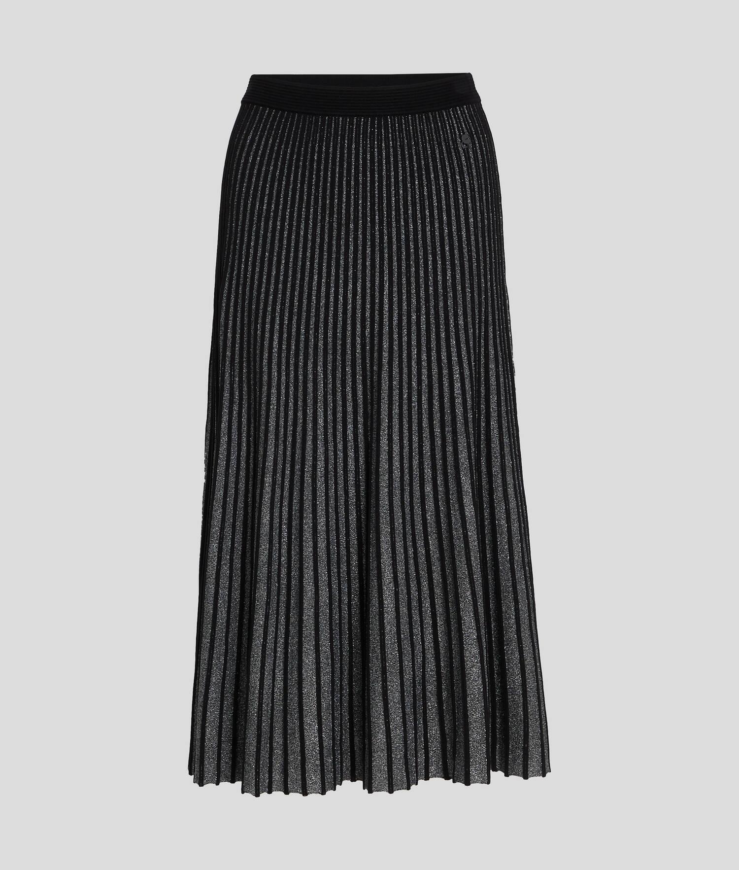 METALLIC PLEATED MIDI SKIRT Product Image