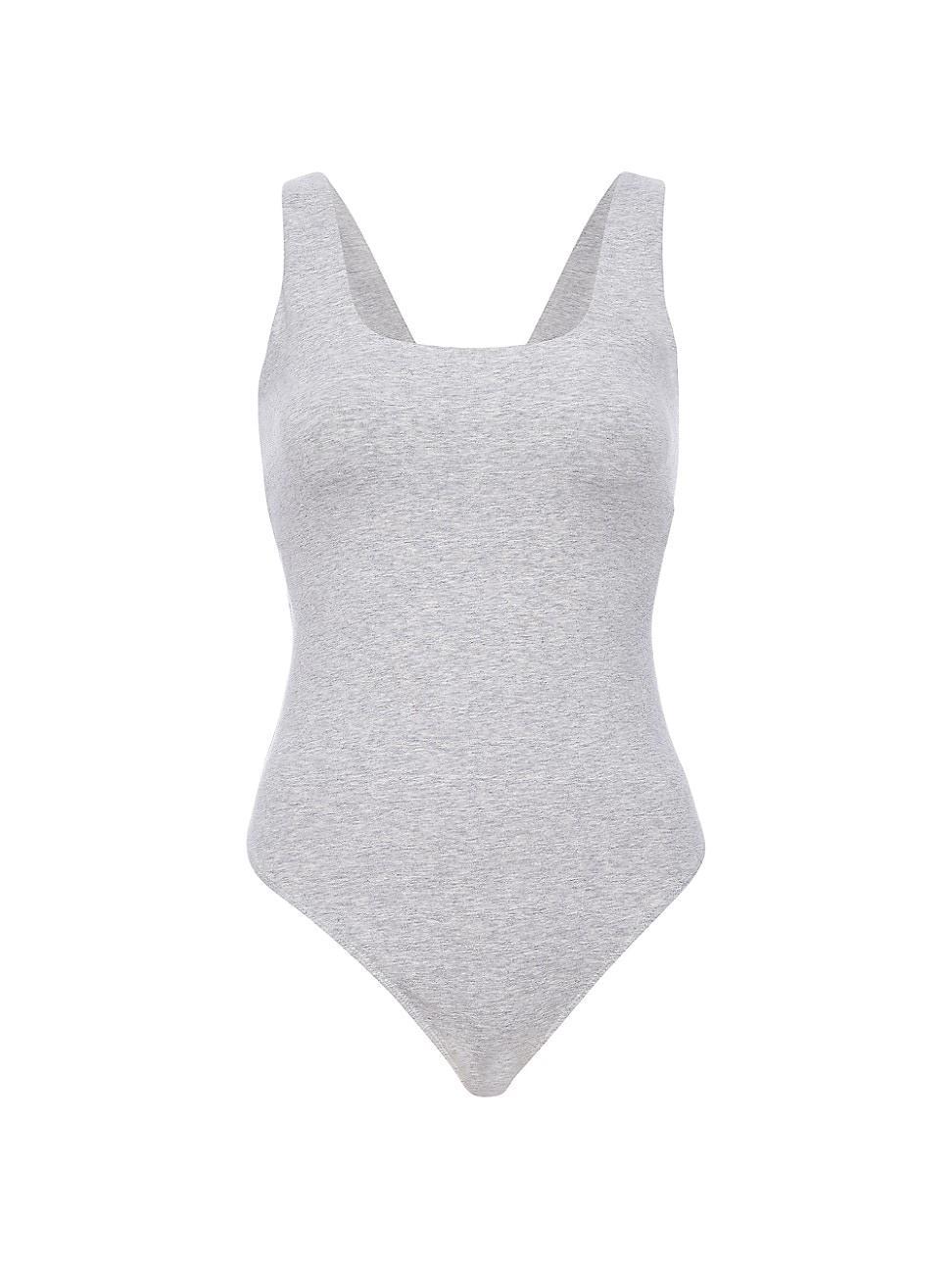 Womens Stretch Cotton-Blend Tank Bodysuit Product Image