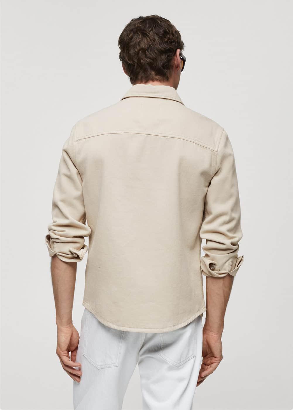 MANGO MAN - Regular-fit overshirt with pocket beigeMen Product Image