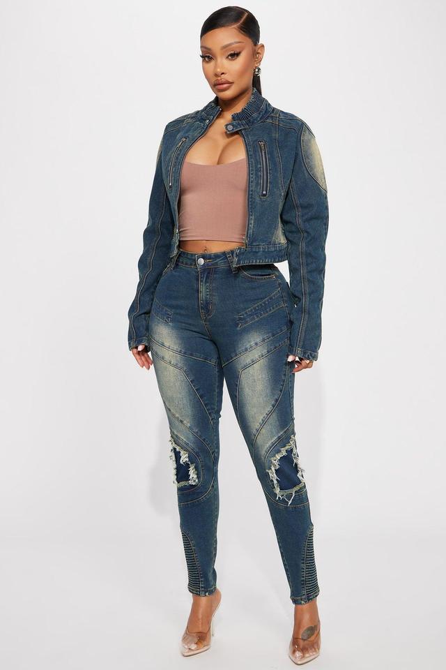 Contenta Tinted Stretch Jeans - Dark Wash Product Image