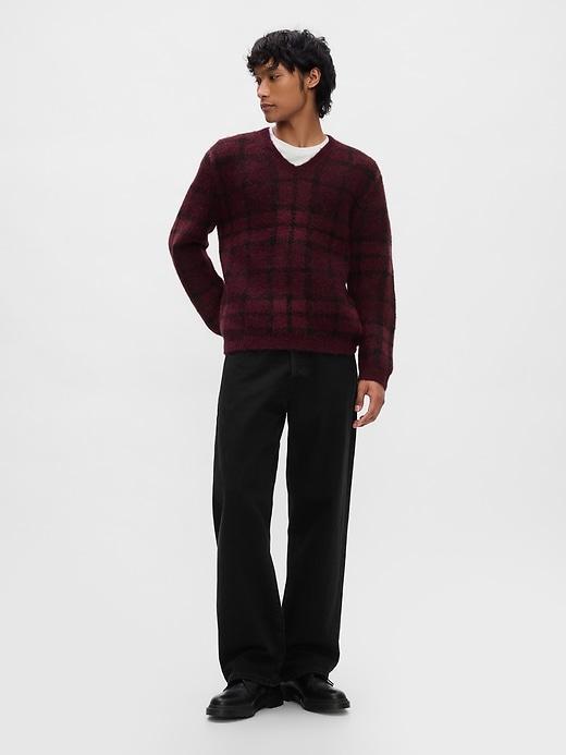 Plaid V-Neck Sweater Product Image