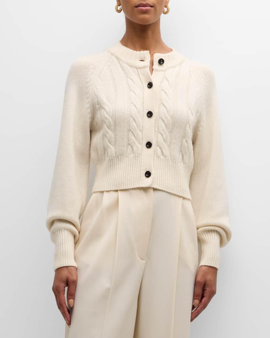 Rita Cropped Wool and Cashmere Cable-Knit Cardigan product image