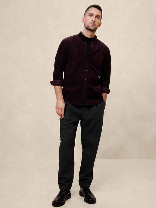 Slim Textured Corduroy Shirt Product Image