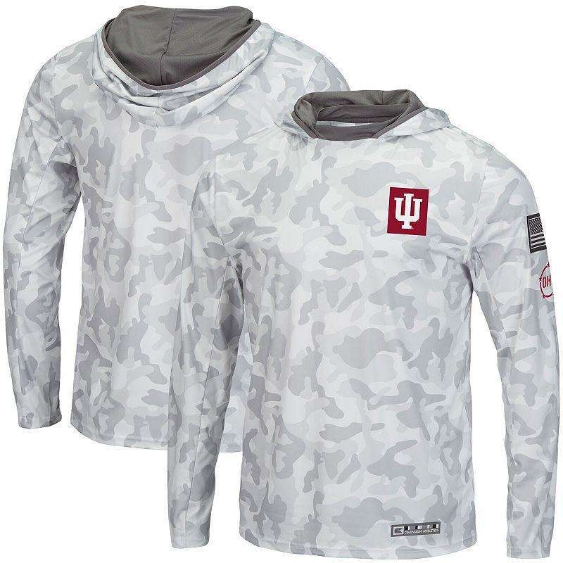 Mens Colosseum Arctic Camo Indiana Hoosiers OHT Military Appreciation Long Sleeve Hoodie Top Multicolor Product Image