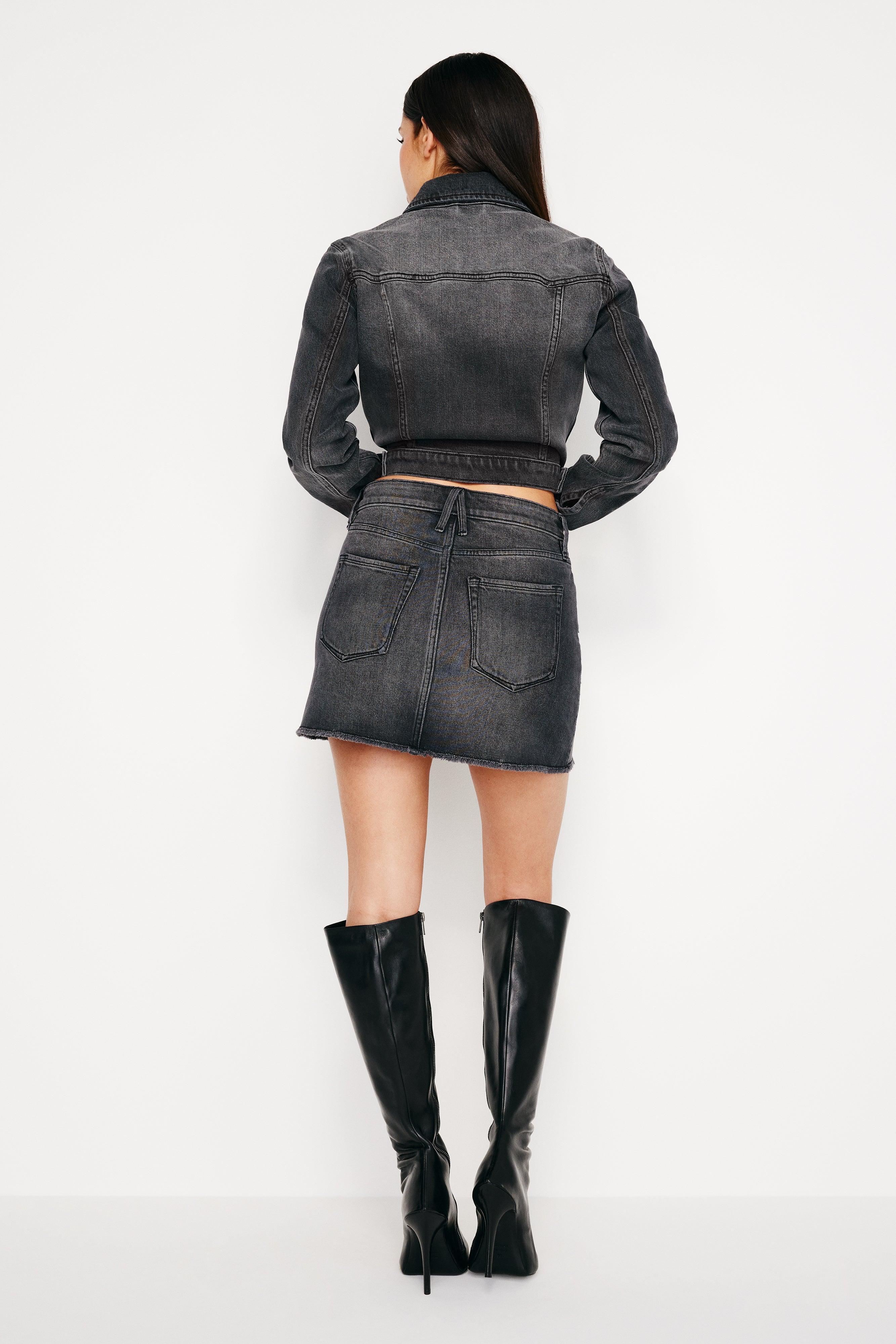 DENIM MINI SKIRT | BLACK352 Product Image