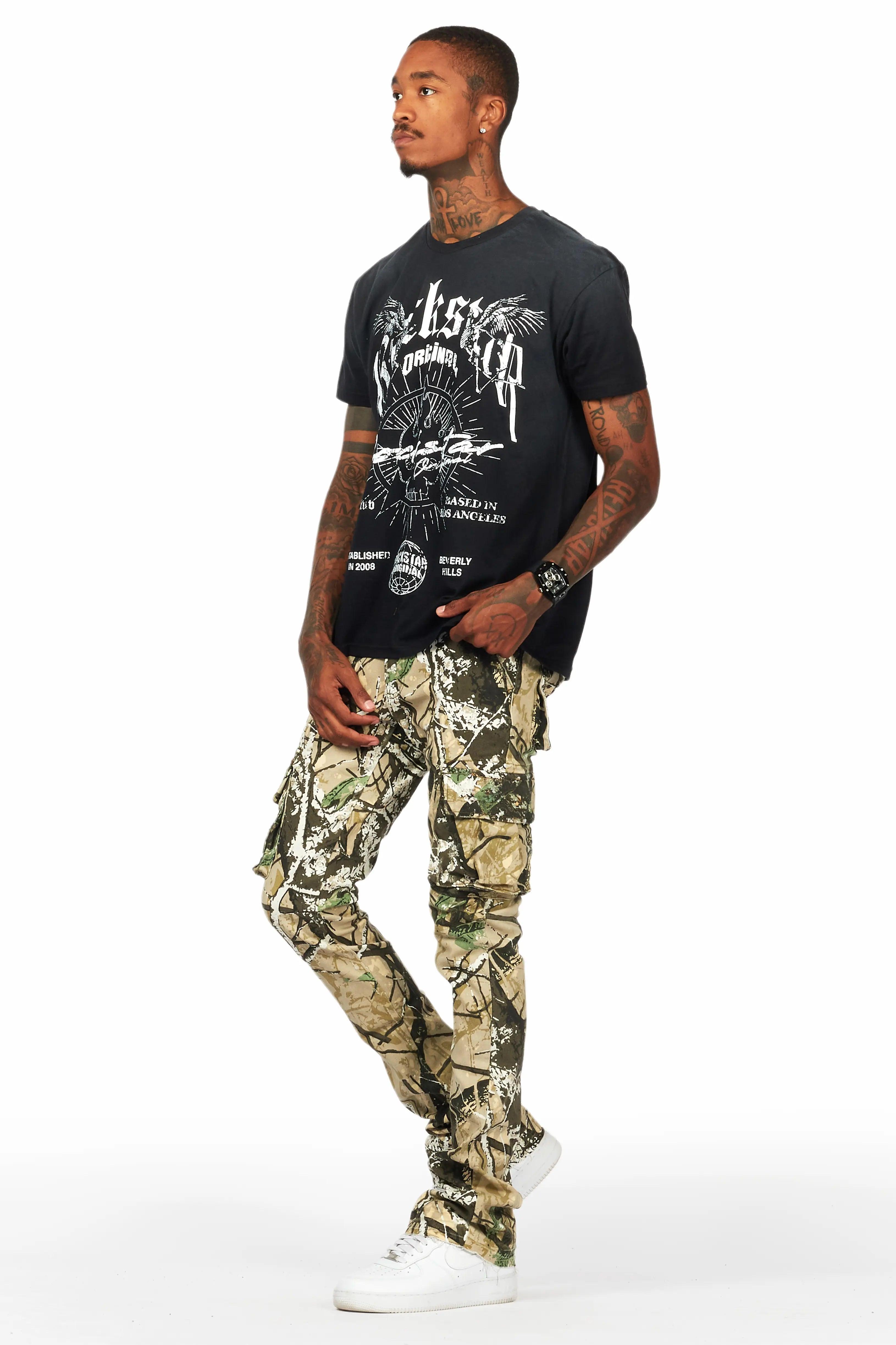 Kirrem Tree Camo Stacked Flare Jean Male Product Image