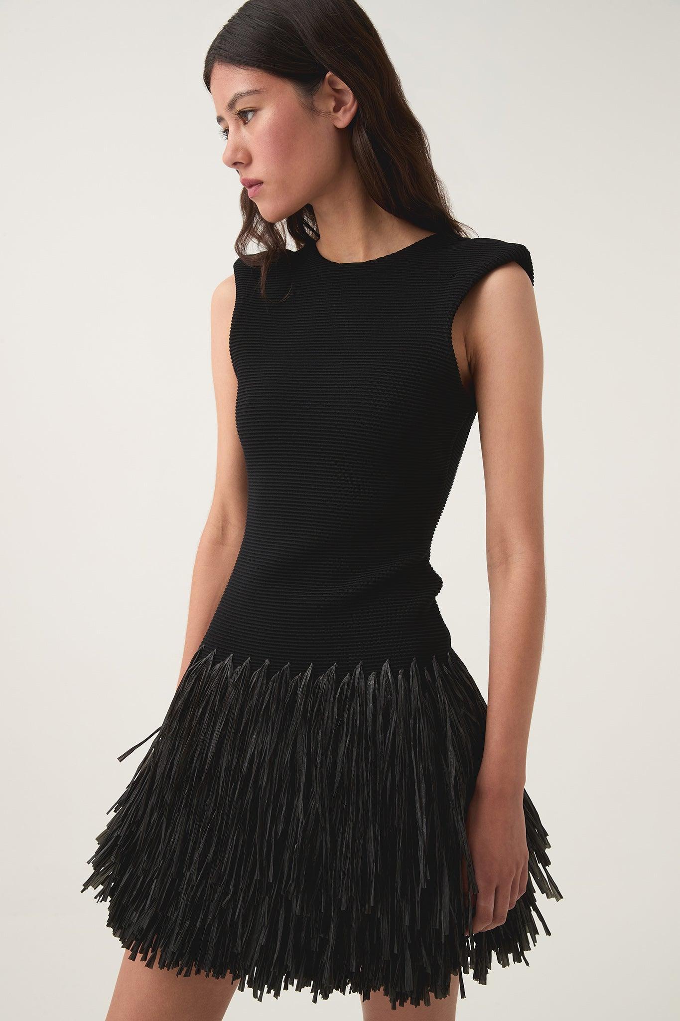 Rushes Raffia Knit Mini Dress Product Image