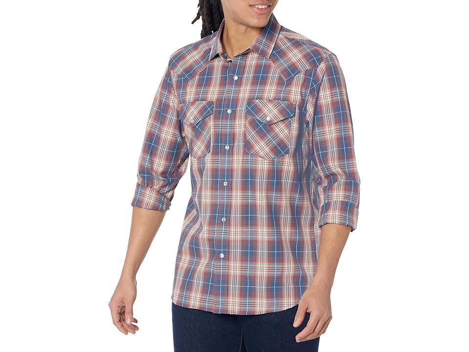 Pendleton Frontier Shirt Long Sleeve (Indigo/Fire Red Plaid) Men's Clothing Product Image