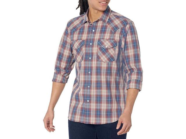 Pendleton Frontier Shirt Long Sleeve (Indigo/Fire Red Plaid) Men's Clothing Product Image